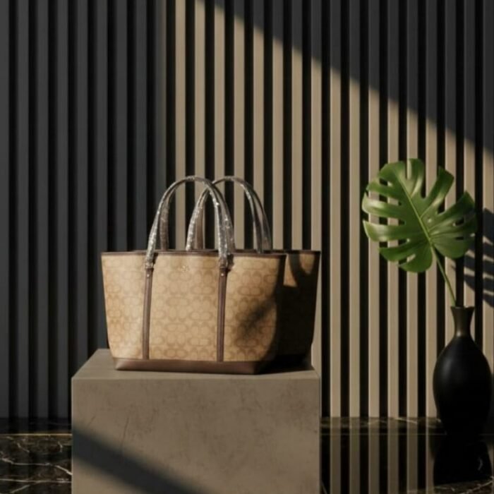 Handbag Beige with Brown trim Handbag Beige with Brown trim