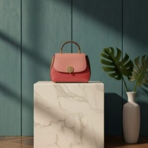 Rose Pink Premium Faux Leather Handbag